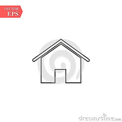 House icon with door, outline design vector Stock Photo