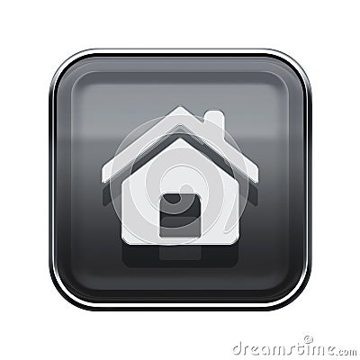 House icon glossy grey. Stock Photo