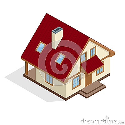 House icon. House . Residential House flat 3d vector isometric illustration. Vector Illustration