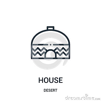 house icon vector from desert collection. Thin line house outline icon vector illustration. Linear symbol for use on web and Vector Illustration