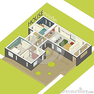 House inside Vector Illustration