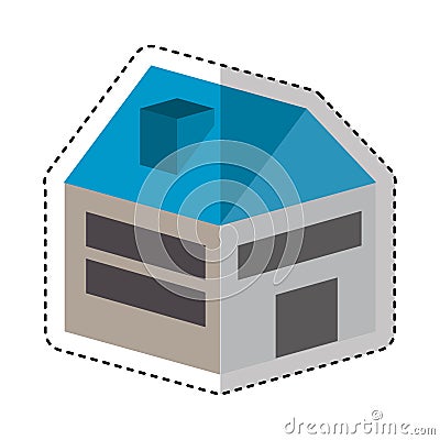House isometric isolated icon Vector Illustration
