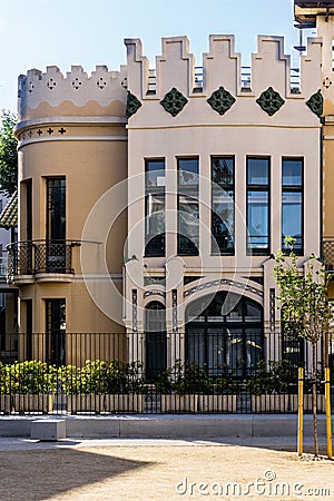 House Jaume Botey or Ca l'amigÃ³. Modernist building by architect Joan AmigÃ³ i Barriga. Badalona, Spain Editorial Stock Photo