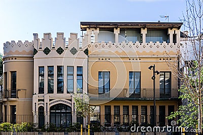 House Jaume Botey or Ca l'amigÃ³. Modernist building by architect Joan AmigÃ³ i Barriga. Badalona, Spain Editorial Stock Photo