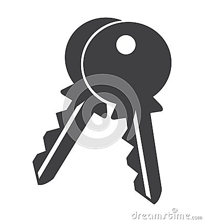 House key isolated on white background Vector Illustration