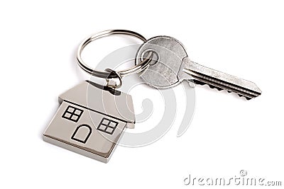 House key on keyring Stock Photo