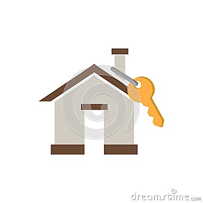 The house with the keys, the concept of a new primary residence Vector Illustration