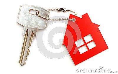 House keys and keychain Stock Photo