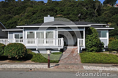 House with landscaping Stock Photo