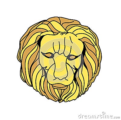 House Lannister, Golden Lion. symbol of the seven kingdoms. head of a golden lion on a white background Vector Illustration