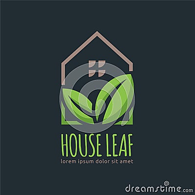 House Leaf logo design template, easy to customize. House Leaf Vector Illustration