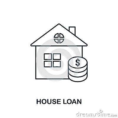 House Loan outline icon. Thin line style icons from personal finance icon collection. Web design, apps, software and printing Stock Photo