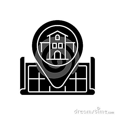 House location black glyph icon Vector Illustration