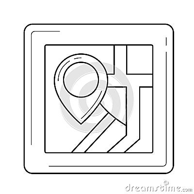 House location line icon. Vector Illustration