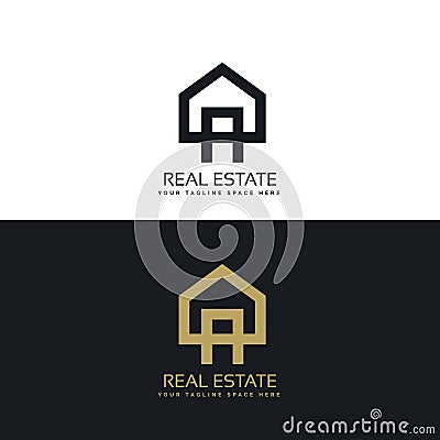 House logo design in clean minimal style Vector Illustration
