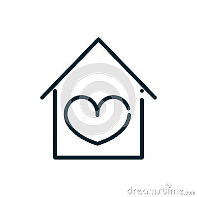 House love heart peace and human rights line Vector Illustration