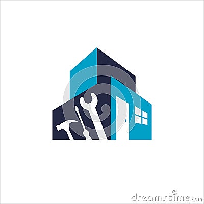 house maintenance home renovation logo design vector illustrations Vector Illustration