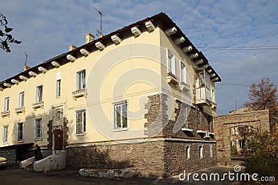 House on Mendeleev Street in Magnitogorsk city, Russia Stock Photo