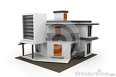 House model Cartoon Illustration