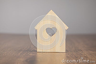 House models with heart window Stock Photo