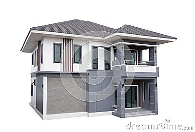 House modern contemporary style isolated on white Stock Photo