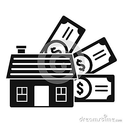 House money mortgage icon, simple style Vector Illustration
