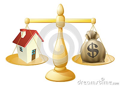 House money sack scales Vector Illustration
