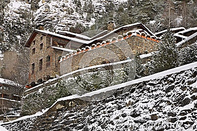House in mountain. Ordino. Andorra Stock Photo