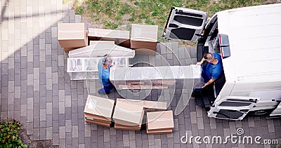 House Move Van. Furniture Removal Stock Photo