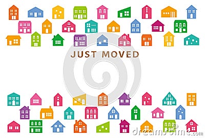 House moving greeting card. Vector Illustration
