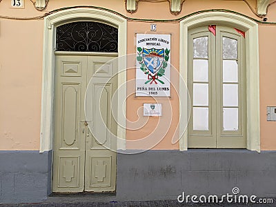 House of musical association group on Tenerife island in Spain Editorial Stock Photo