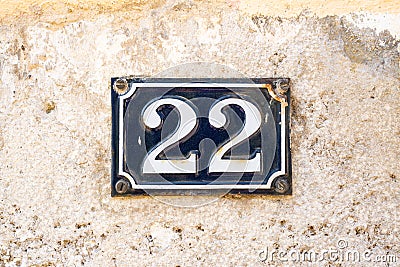 House number 22 Stock Photo