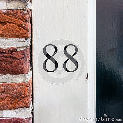 House Number 88 Stock Photo