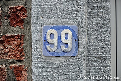 Number Ninety-nine Stock Photo