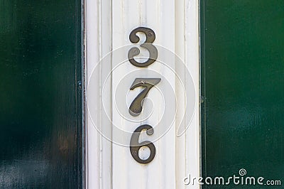 House number thee hundred and seventy six 376 Stock Photo