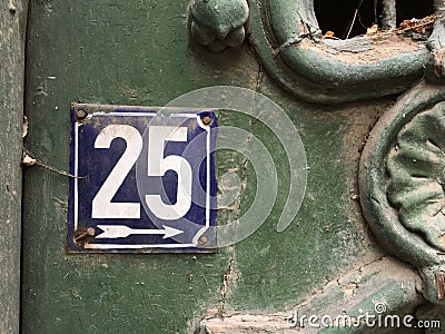 House number 25 Stock Photo