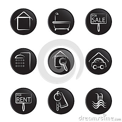 House object icon set Vector Illustration