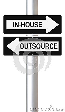 In-House or Outsource Stock Photo