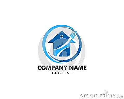 House Painting Logo Template Design Vector Vector Illustration