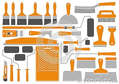 House painting tools and equipment. Vector Illustration