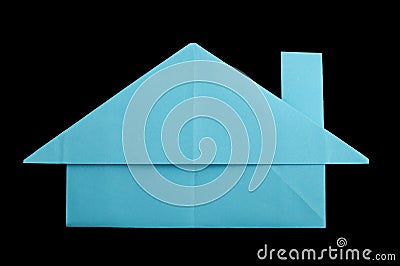 House paper made folded origami style Stock Photo