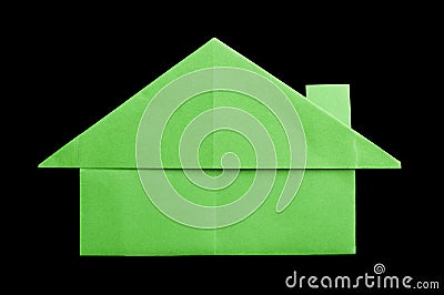 House paper made folded origami style Stock Photo