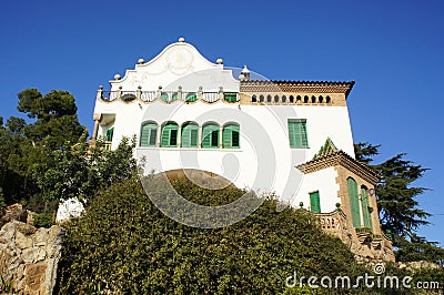 House in Park Guell Stock Photo