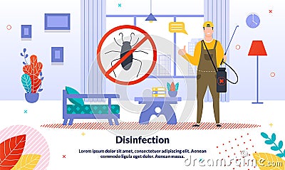 House Pest Control Service Flat Vector Banner Vector Illustration