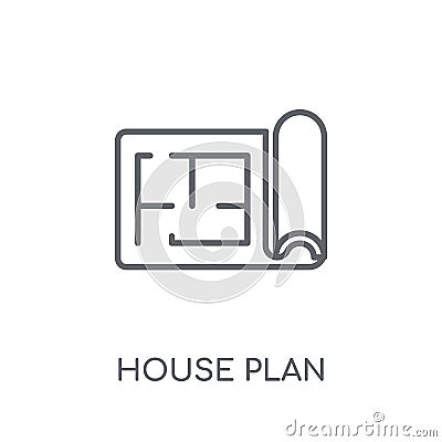 House plan linear icon. Modern outline House plan logo concept o Vector Illustration