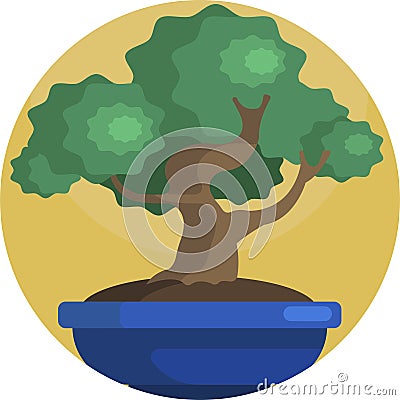 House plant in pot Vector Illustration