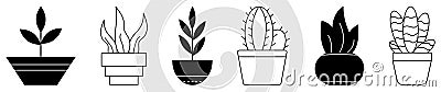 House plants collection Vector Illustration