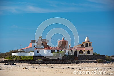 House in the Playa de la Concha de El Cotillo in Fuerteventura, Spain in summer 2020 Editorial Stock Photo