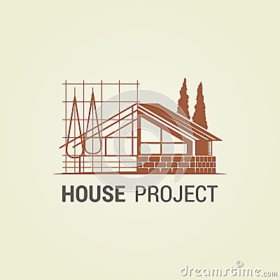House project concept design. Real estate icon Vector Illustration