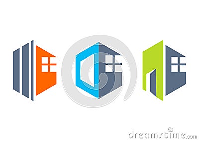 house, real estate, home, logo, construction building icons, collection of apartment home symbol vector design Vector Illustration